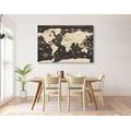 CANVAS PRINT MAP ON A WOODEN BACKGROUND - PICTURES OF MAPS - PICTURES