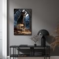 WANDBILD GEHEIMNISVOLLE KATZE IM GOTISCHEN STIL - HALLOWEEN- UND HORROR-BILDER - BILDER