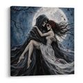 WANDBILD SKELETTLIEBE IM VOLLMONDLICHT - HALLOWEEN- UND HORROR-BILDER - BILDER