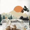 TAPETA MOTOKROSOVÝ SKOK V HORÁCH - DĚTSKÉ TAPETY - TAPETY