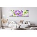 WANDBILD GEMALTE BLUMEN IM SOMMERLICHEN DESIGN - BILDER BLUMEN - BILDER