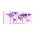 5 PART PICTURE DETAILED WORLD MAP IN PURPLE - PICTURES OF MAPS{% if kategorie.adresa_nazvy[0] != zbozi.kategorie.nazev %} - PICTURES{% endif %}