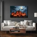 WANDBILD HALLOWEEN-KÜRBISSE UNTER FLEDERMÄUSEN - HALLOWEEN- UND HORROR-BILDER - BILDER