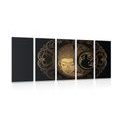 5-PIECE CANVAS PRINT HARMONIOUS POWER OF BUDDHA - PICTURES FENG SHUI - PICTURES