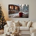 OBRAZ VÁNOČNÍ POHODA PŘED CHATOU - VÁNOČNÍ A ZIMNÍ OBRAZY - OBRAZY