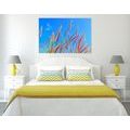 CANVAS PRINT WILD GRASS UNDER A BLUE SKY - PICTURES OF NATURE AND LANDSCAPE - PICTURES