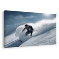 WANDBILD WINTERLICHE ADRENALIN-FAHRT - BILDER VON MENSCHEN - BILDER