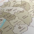 OBRAZ DECENTNÍ BÉŽOVÁ MAPA MAĎARSKA - OBRAZY MAPY - OBRAZY
