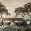 TAPET AUTOADEZIV PEISAJ LINIȘTIT CU COPACI MAIESTUOȘI - TAPET COPACI - TAPETURI