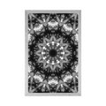 POSTER MANDALA MIT INTERESSANTEN ELEMENTEN IM HINTERGRUND BIKER IN SCHWARZ-WEISS - SCHWARZ-WEISS - POSTER