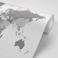 PAPIER PEINT AUTOCOLLANT CARTE DÉTAILLÉE DU MONDE EN NOIR ET BLANC - PAPIERS PEINTS AUTOCOLLANTS - PAPIER PEINT