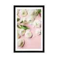 AFFICHE AVEC MONTURE ROSES DANS UN DESIGN ROMANTIQUE - FLEURS - AFFICHES