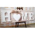 CANVAS PRINT WITH AN INSCRIPTION HOME IN A VINTAGE DESIGN - PICTURES WITH INSCRIPTIONS AND QUOTES - PICTURES