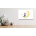 CANVAS PRINT MAGICAL FAIRY ON THE MOON - CHILDRENS PICTURES - PICTURES