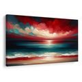 OBRAZ ČERVENÁ OBLOHA NAD OCEÁNOM - OBRAZY MORE A PLÁŽ - OBRAZY