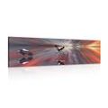 CANVAS PRINT STORKS ON AN ABSTRACT BACKGROUND - PICTURES OF ANIMALS - PICTURES