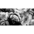 CANVAS PRINT WORLD OF FLOWERS IN BLACK AND WHITE - BLACK AND WHITE PICTURES - PICTURES