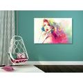 CANVAS PRINT WATERCOLOR FEMALE PORTRAIT - PICTURES OF WOMEN - PICTURES