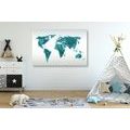 CANVAS PRINT GEOMETRIC WORLD MAP - PICTURES OF MAPS - PICTURES