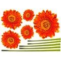 DEKORATIVE WANDAUFKLEBER ROT-ORANGE GERBERAS - BLUMEN - AUFKLEBER