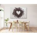 CANVAS PRINT HEART MADE OF COFFEE BEANS - PICTURES OF FOOD AND DRINKS - PICTURES