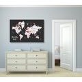 CANVAS PRINT UNIQUE WORLD MAP - PICTURES OF MAPS - PICTURES