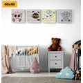 CANVAS PRINT SET ANIMALS IN CHILDREN'S DESIGN - SET OF PICTURES - PICTURES