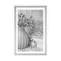 POSTER WITH MOUNT LUXURIOUS STILL LIFE IN BLACK AND WHITE - BLACK AND WHITE - POSTERS