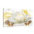 CANVAS PRINT LUXURIOUS ROSE WITH AN ABSTRACTION - PICTURES FLOWERS - PICTURES