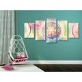 5-PIECE CANVAS PRINT MANDALA IN AN INTERESTING DESIGN - PICTURES FENG SHUI - PICTURES