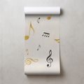 TAPETE MUSIKNOTEN IN GOLD UND SCHWARZ - MUSIK FOTOTAPETEN - TAPETEN