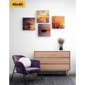 CANVAS PRINT SET NATURE IN A ROMANTIC DESIGN - SET OF PICTURES - PICTURES