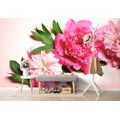 WALL MURAL PEONIES IN PINK - WALLPAPERS FLOWERS - WALLPAPERS