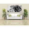 CANVAS PRINT PEONIES IN BLACK AND WHITE - BLACK AND WHITE PICTURES - PICTURES