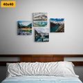 CANVAS PRINT SET CHARMING MOUNTAIN LANDSCAPES - SET OF PICTURES - PICTURES