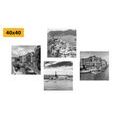 CANVAS PRINT SET BLACK AND WHITE LANDSCAPES - SET OF PICTURES - PICTURES