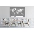 CANVAS PRINT DETAILED MODERN MAP IN BLACK AND WHITE - PICTURES OF MAPS - PICTURES