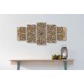 5-PIECE CANVAS PRINT MANDALA WITH AN ABSTRACT NATURAL PATTERN - PICTURES FENG SHUI - PICTURES
