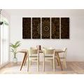 5-PIECE CANVAS PRINT VINTAGE MANDALA IN INDIAN STYLE - PICTURES FENG SHUI - PICTURES