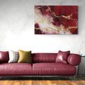 CANVAS PRINT OF RED MARBLE - MARBLE PICTURES - PICTURES