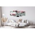 5-PIECE CANVAS PRINT LOTUS FLOWER - PICTURES FLOWERS - PICTURES