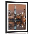 POSTER – RIFLESSO DI MANHATTAN NELL'ACQUA - CITTÀ - POSTER