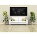 CANVAS PRINT WORLD MAP WITH NIGHT SKY IN BLACK AND WHITE - PICTURES OF MAPS - PICTURES