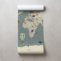 TAPETA ILUSTROVANÁ MAPA SVĚTA SE ZVÍŘATY - DĚTSKÉ TAPETY - TAPETY