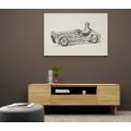 CANVAS PRINT RACING CAR IN RETRO DESIGN - VINTAGE AND RETRO PICTURES - PICTURES