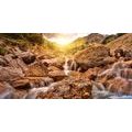 CANVAS PRINT HIGH MOUNTAIN WATERFALLS - PICTURES OF NATURE AND LANDSCAPE - PICTURES