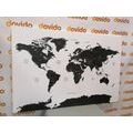 CANVAS PRINT WORLD MAP WITH INDIVIDUAL STATES IN GRAY COLOR - PICTURES OF MAPS - PICTURES