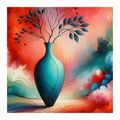 OBRAZ ZÁŘIVÁ VÁZA V ABSTRAKCI - OBRAZY STROMY ŽIVOTA - OBRAZY