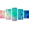 5-PIECE CANVAS PRINT PASTEL MANDALA - PICTURES FENG SHUI - PICTURES