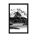 AFFICHE BEAU PAYSAGE DE MONTAGNE EN NOIR ET BLANC - NOIR ET BLANC - AFFICHES